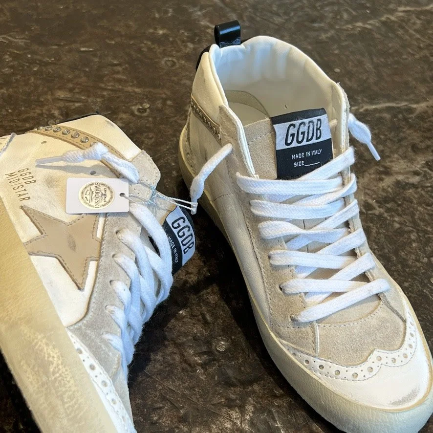 Golden Goose Mid Star Nappa and Suede Leather Star and Wave